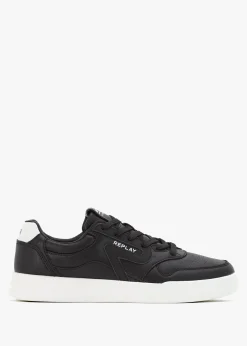 Online REPLAY Men’s Oyzone Action Black Leather Trainers