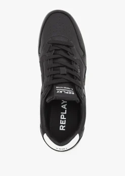 Online REPLAY Men’s Oyzone Action Black Leather Trainers