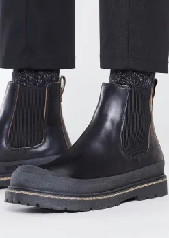 Clearance BIRKENSTOCK Men’s Prescott Black Waxy Leather Chelsea Boots