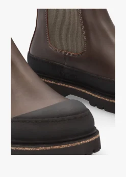 Discount BIRKENSTOCK Men’s Prescott Concrete Gray Waxy Leather Chelsea Boots