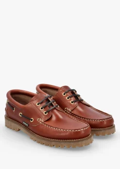 Discount BARBOUR Men’s Re-Engineered Tan Leather Deck Boat Shoes