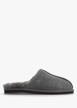 Fashion DANIEL Men’s Shutoff Grey Shearling Slippers