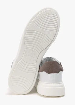 Fashion VALENTINO SHOES Men's Stunny White Smoke Grey Leather Trainers