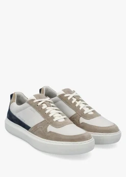 Discount Geox Men’s U Deiven Sand White Leather Trainers