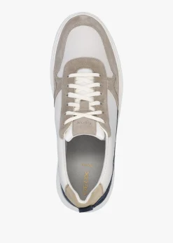 Discount Geox Men’s U Deiven Sand White Leather Trainers