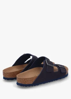 Hot BIRKENSTOCK Men's Vegan Arizona Desert Dust Indigo Blue Birko-Flor Two Bar Mules