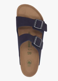 Hot BIRKENSTOCK Men's Vegan Arizona Desert Dust Indigo Blue Birko-Flor Two Bar Mules