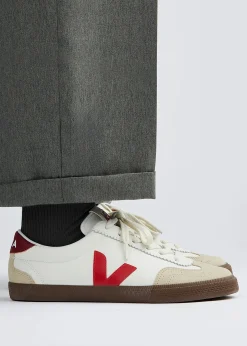Clearance VEJA Men's Volley O.T Leather White Pekin Bark Trainers