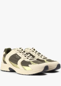 Fashion MALLET Men's White/Khaki Holloway Trainers