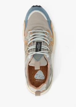 Sale FLOWER MOUNTAIN Men’s Yamano 3 Beige Grey Suede & Nylon Trainers