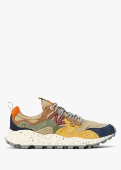 Outlet FLOWER MOUNTAIN Men’s Yamano 3 Beige Suede & Nylon Trainers