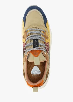 Outlet FLOWER MOUNTAIN Men’s Yamano 3 Beige Suede & Nylon Trainers