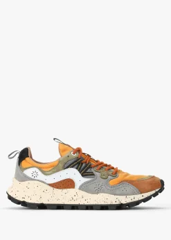 Sale FLOWER MOUNTAIN Men’s Yamano 3 Orange Suede & Nylon Trainers