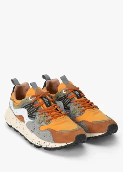 Sale FLOWER MOUNTAIN Men’s Yamano 3 Orange Suede & Nylon Trainers