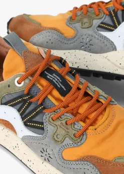 Sale FLOWER MOUNTAIN Men’s Yamano 3 Orange Suede & Nylon Trainers