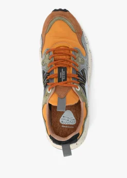 Sale FLOWER MOUNTAIN Men’s Yamano 3 Orange Suede & Nylon Trainers