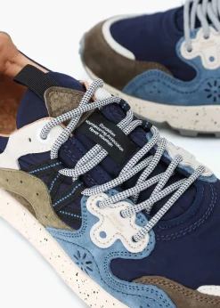 Clearance FLOWER MOUNTAIN Men’s Yamano 3 Uni Blue Suede & Nylon Trainers