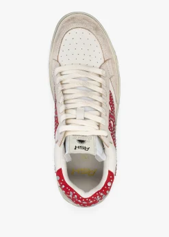 Hot ASH Moonlight Studs Beige White Aura Leather Trainers