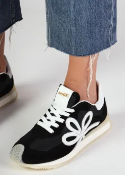 Clearance DANIEL Movie Black & White Suede Runner Trainers