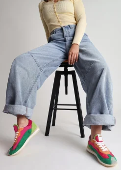 Best DANIEL Movie Multicoloured Suede & Nylon Runner Trainers