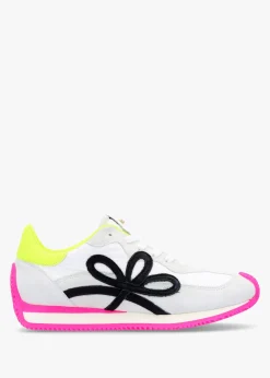 Online DANIEL Movie Pink & Yellow Suede Runner Trainers