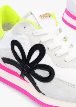 Online DANIEL Movie Pink & Yellow Suede Runner Trainers