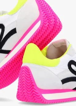 Online DANIEL Movie Pink & Yellow Suede Runner Trainers
