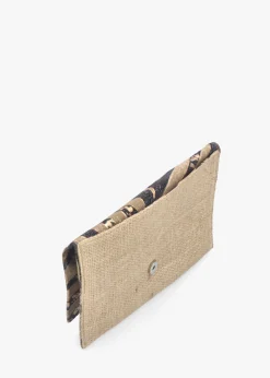 Hot BLE Multicoloured Black Envelope Clutch Bag