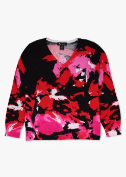 New ALISON SHERRI Multicoloured Cotton Mix Floral Abstract Jumper