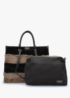 Hot MY BEST BAG Multicoloured Faux Fur & Leather Tote Bag