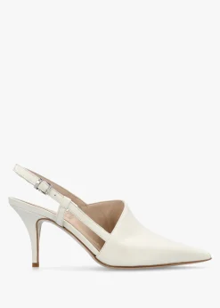 Outlet DANIEL Nammy Cream Leather Asymmetric Sling Back Court Shoes