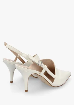 Outlet DANIEL Nammy Cream Leather Asymmetric Sling Back Court Shoes