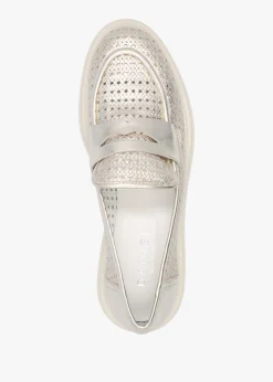 Online DANIEL Nattie Gold Leather Perforated Chunk Loafers