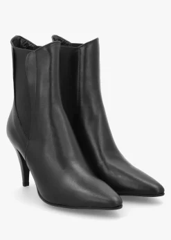 Clearance DANIEL Nelly Black Leather Cone Heel Chelsea Boots