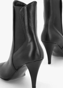 Clearance DANIEL Nelly Black Leather Cone Heel Chelsea Boots
