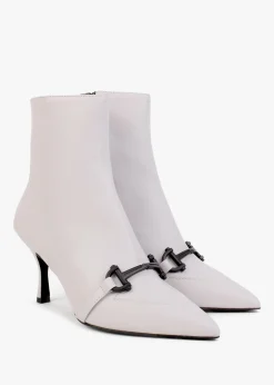 Sale DANIEL Nuckle Light Grey Leather Horsebit Ankle Boots