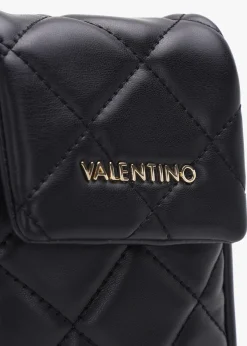 Fashion VALENTINO BAGS Ocarina Quilted Nero Mobile Phone Case On A Strap