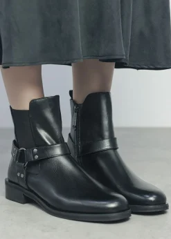 New MODA IN PELLE Palanne Black Leather Chelsea Boots