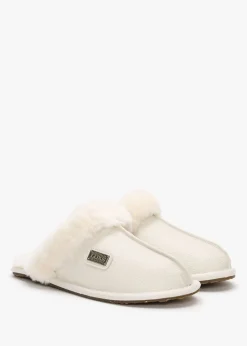 Online AUSTRALIA LUXE Pale Leather Sheepskin Closed Mule Slippers