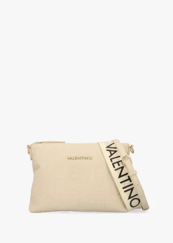 Online VALENTINO BAGS Pansy Logo Top Zip Ecru Cross-Body Bag