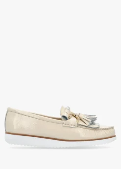 Best DANIEL Passy Cream Patent Leather Tassel Loafers