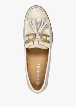 Best DANIEL Passy Cream Patent Leather Tassel Loafers