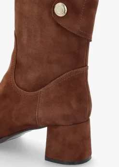 Discount DANIEL Payton Tan Suede Block Heel Ankle Boots