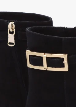 Online DANIEL Pearl Black Suede Block Heel Ankle Boots