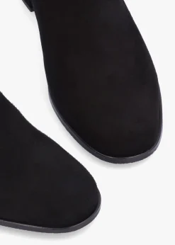 Online DANIEL Pearl Black Suede Block Heel Ankle Boots