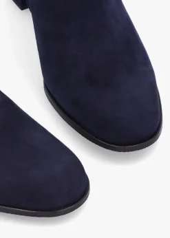 Clearance DANIEL Pearl Navy Suede Block Heel Ankle Boots