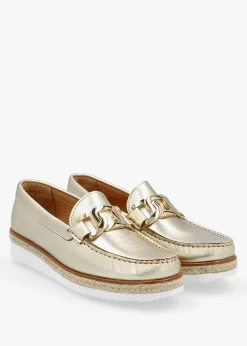 Online DANIEL Peonie Gold Leather Loafers