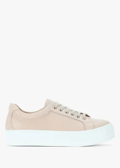 Hot DANIEL Piccadilly Circus Blush Leather Flatform Trainers
