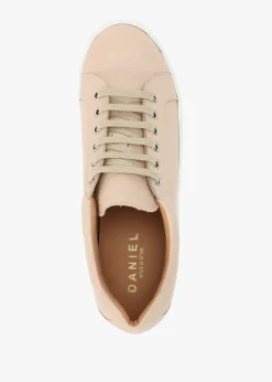 Hot DANIEL Piccadilly Circus Blush Leather Flatform Trainers