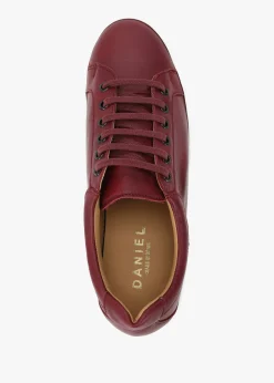 Outlet DANIEL Piccadilly Circus Burgundy Leather Flatform Trainers